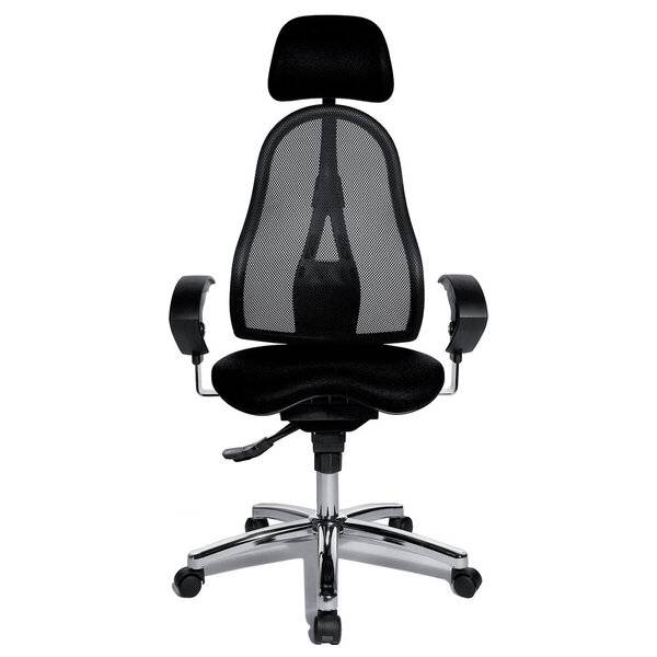 Drehstuhl Sitness 45 - schwarz mit Armlehnen.-0