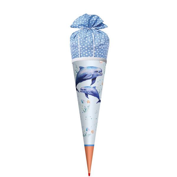 Schultüte Delfin Duo - rund 70 cm.-0