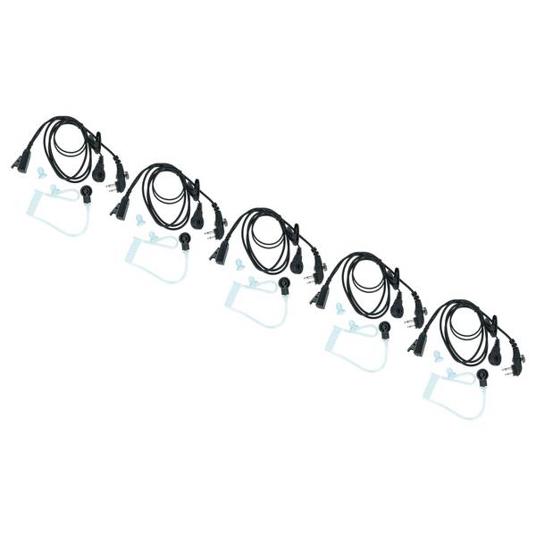 vhbw 5x Headset kompatibel mit Hyt / Hytera TD510 | TD520, PD560, TC620, PD500 Funkgerät mit PTT Mikrofon - transparent