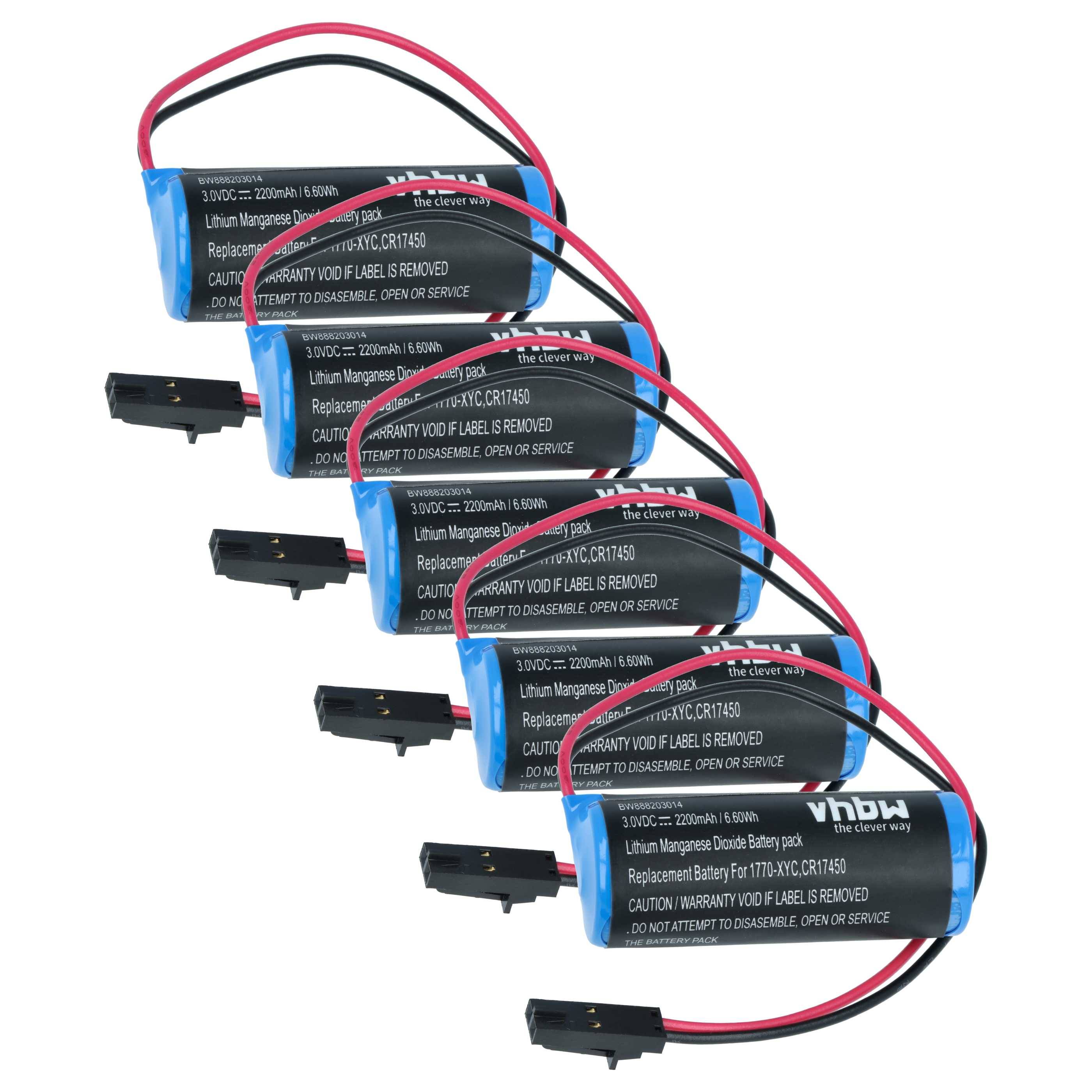 vhbw 5x Batterie kompatibel mit Allen Bradley 1785-L80BK | 1785-L80C, 1785-L80C15, 1785-L80E PLC Programmable Logic-0