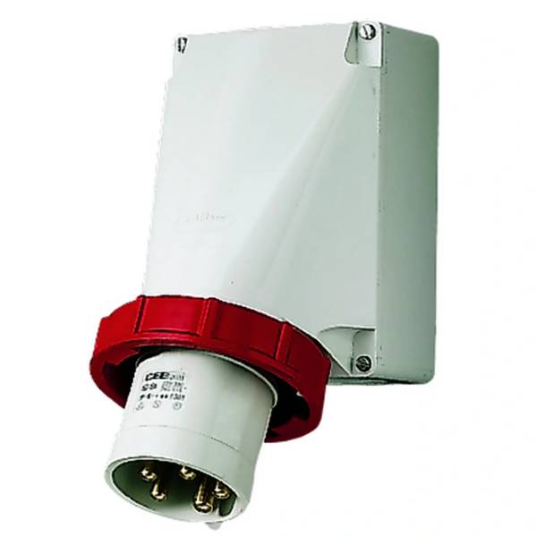 Mennekes CEE-Wandgerätestecker, 63A, 5p, 400V, 6h, IP67, 1 Stk.