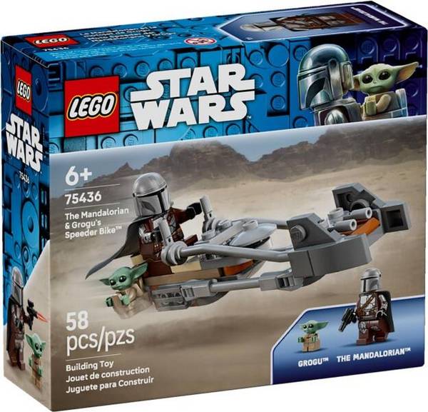 LEGO - 75436 Star Wars Der Mandalorianer und Grogu auf ihrem Speeder Bike