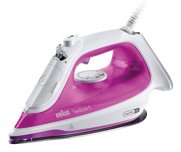 Braun TexStyle 5 SI 5225, Dampfbügeleisen, 2 m, 200 g/min, Pink, Weiß, 50 g/min, 0,3 l