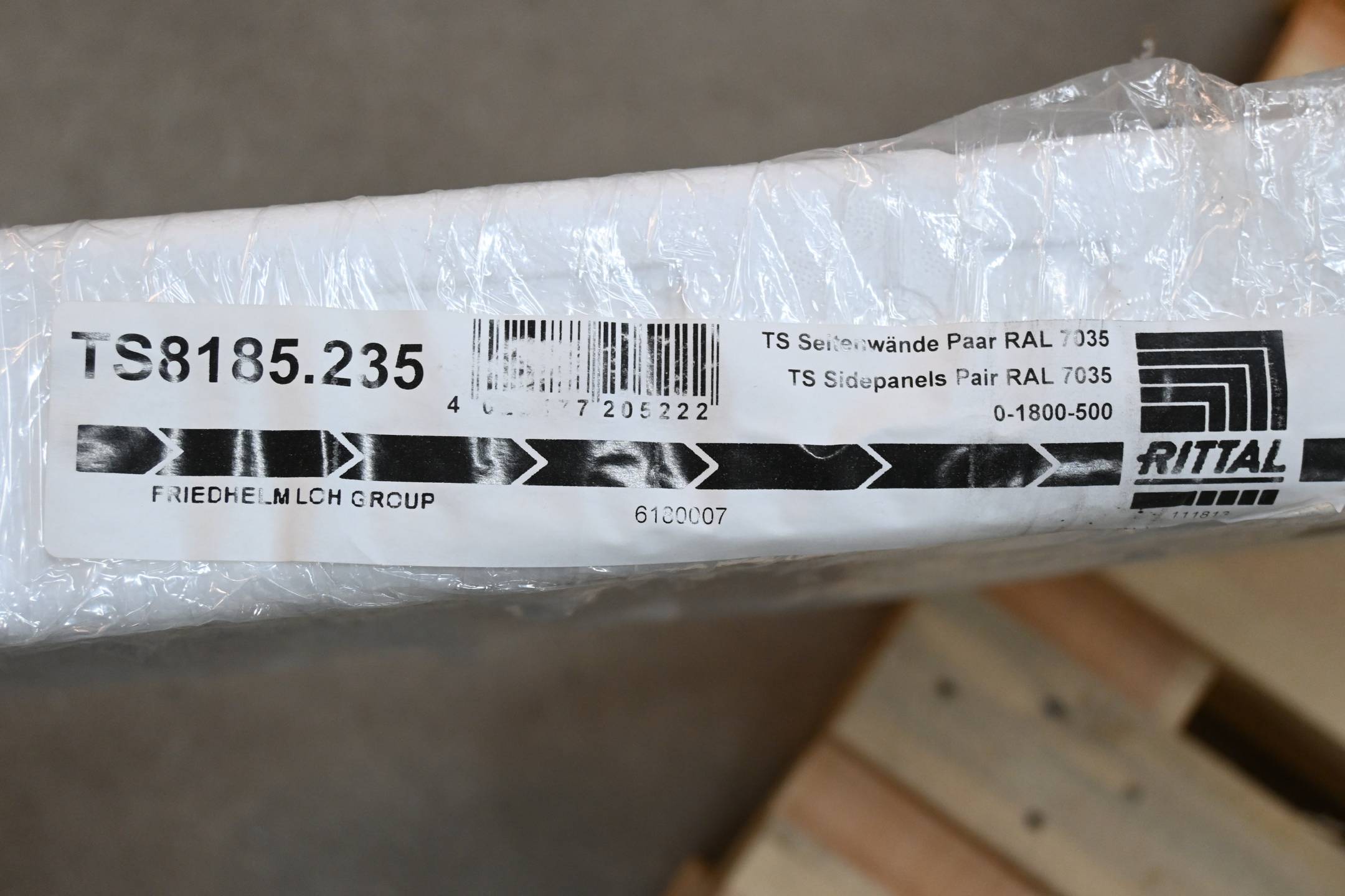 2 Stück Rittal Seitenwand Stahlblech RAL 7035 ( TS 8185.235 ) TS8185235-1