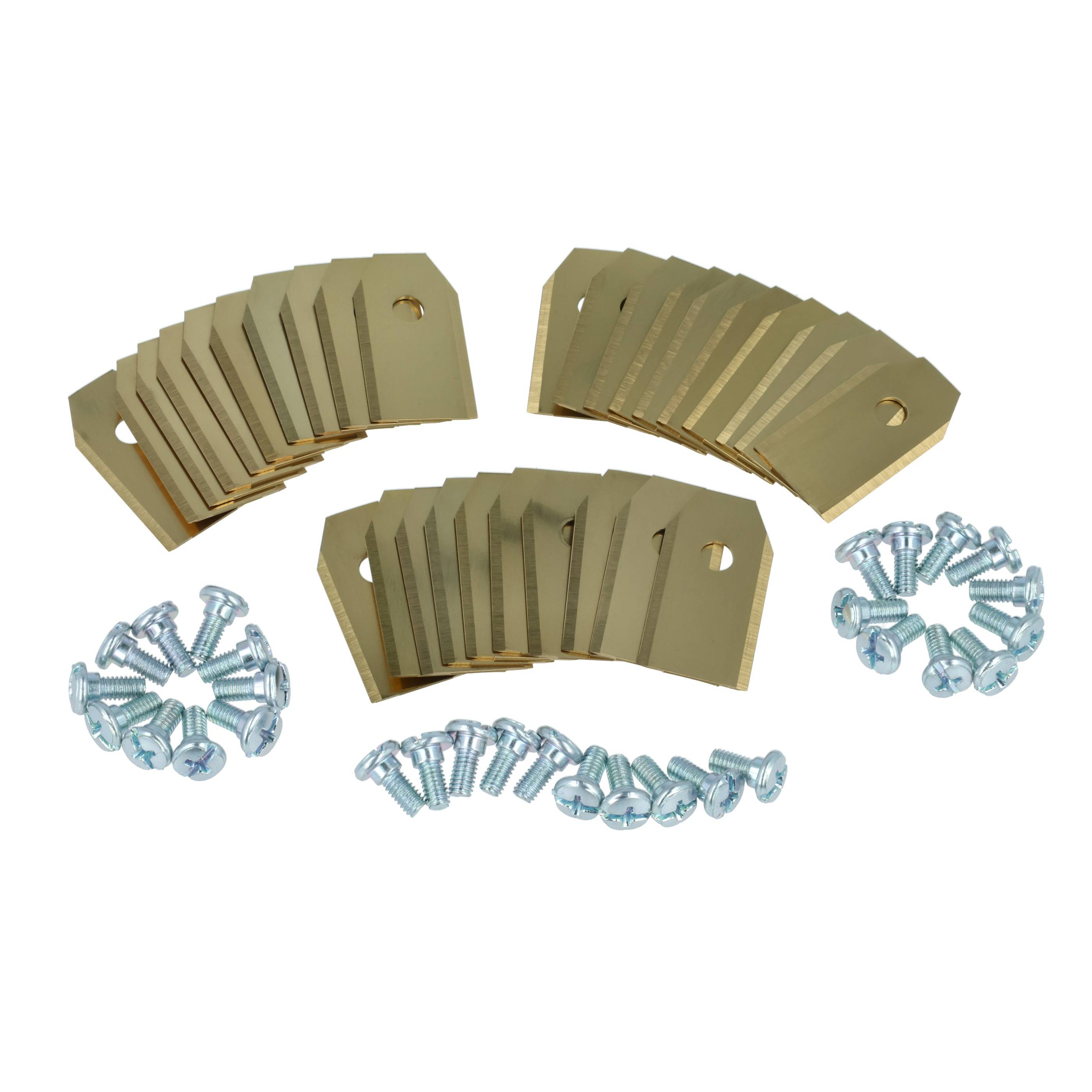 vhbw 30x Ersatz-Messer kompatibel mit Gardena R180 | R40li, R50Li, R38Li, R45Li Rasenmäher - Ersatzklinge Silber Gold-0