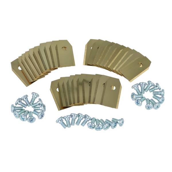 vhbw 30x Ersatz-Messer kompatibel mit Gardena R180 | R40li, R50Li, R38Li, R45Li Rasenmäher - Ersatzklinge Silber Gold