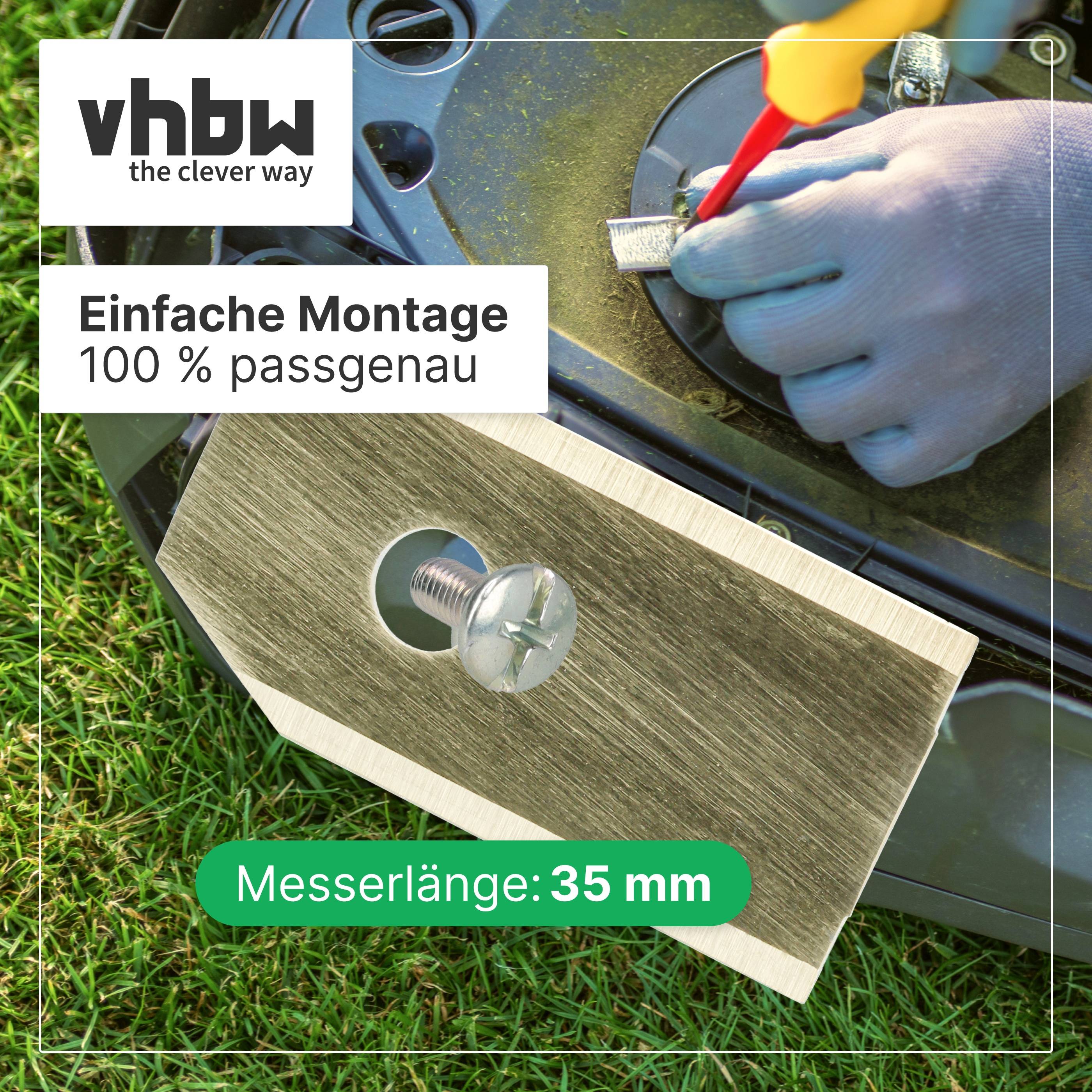 vhbw 30x Ersatz-Messer kompatibel mit Gardena R180 | R40li, R50Li, R38Li, R45Li Rasenmäher - Ersatzklinge Silber Gold-3