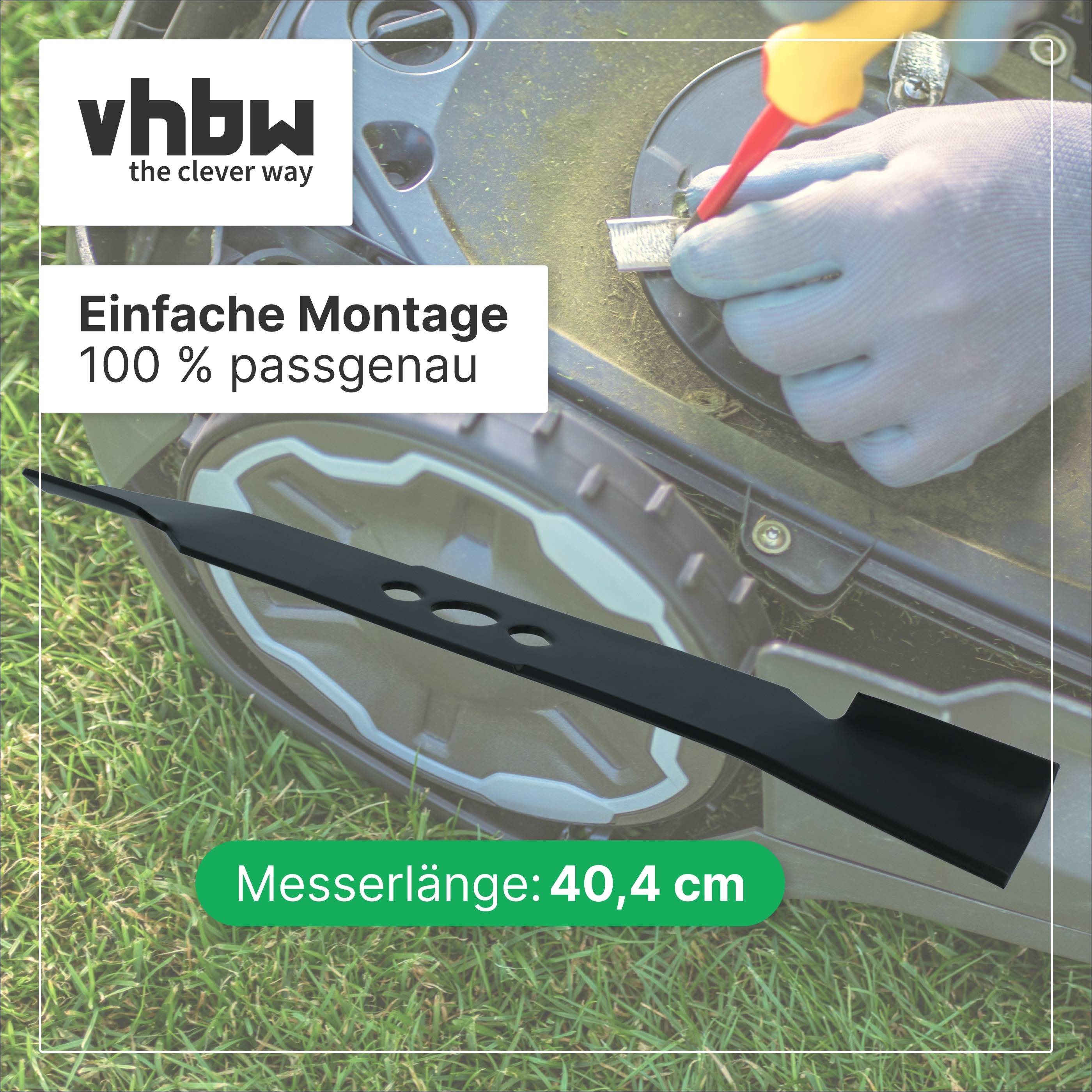 vhbw Ersatz-Messer kompatibel mit Scheppach SBLM42Li | SBLM42, MS146-42, PPLM42, MS139-42S Rasenmäher - Ersatzklinge-3