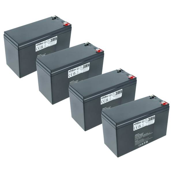 vhbw 4x Akku Bordbatterie für Wohnwagen | Boot, Camping, Wohnmobil (6 Ah, 12,8 V, LiFePO4), rechteckig