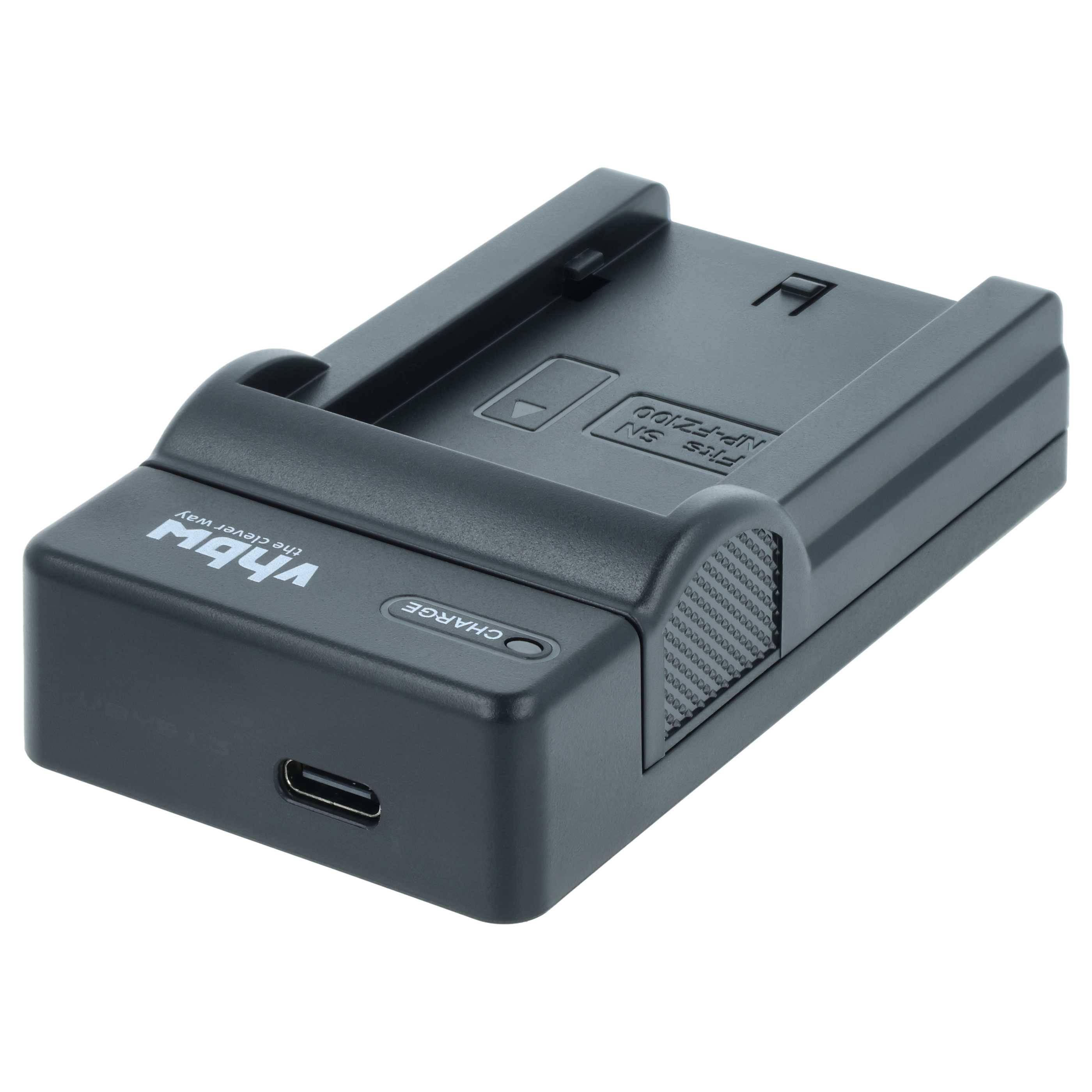 vhbw USB-C Ladegerät kompatibel mit Sony ZV-E10M2 Kamera | Ladeschale + USB-C Kabel Ladeanzeige-1