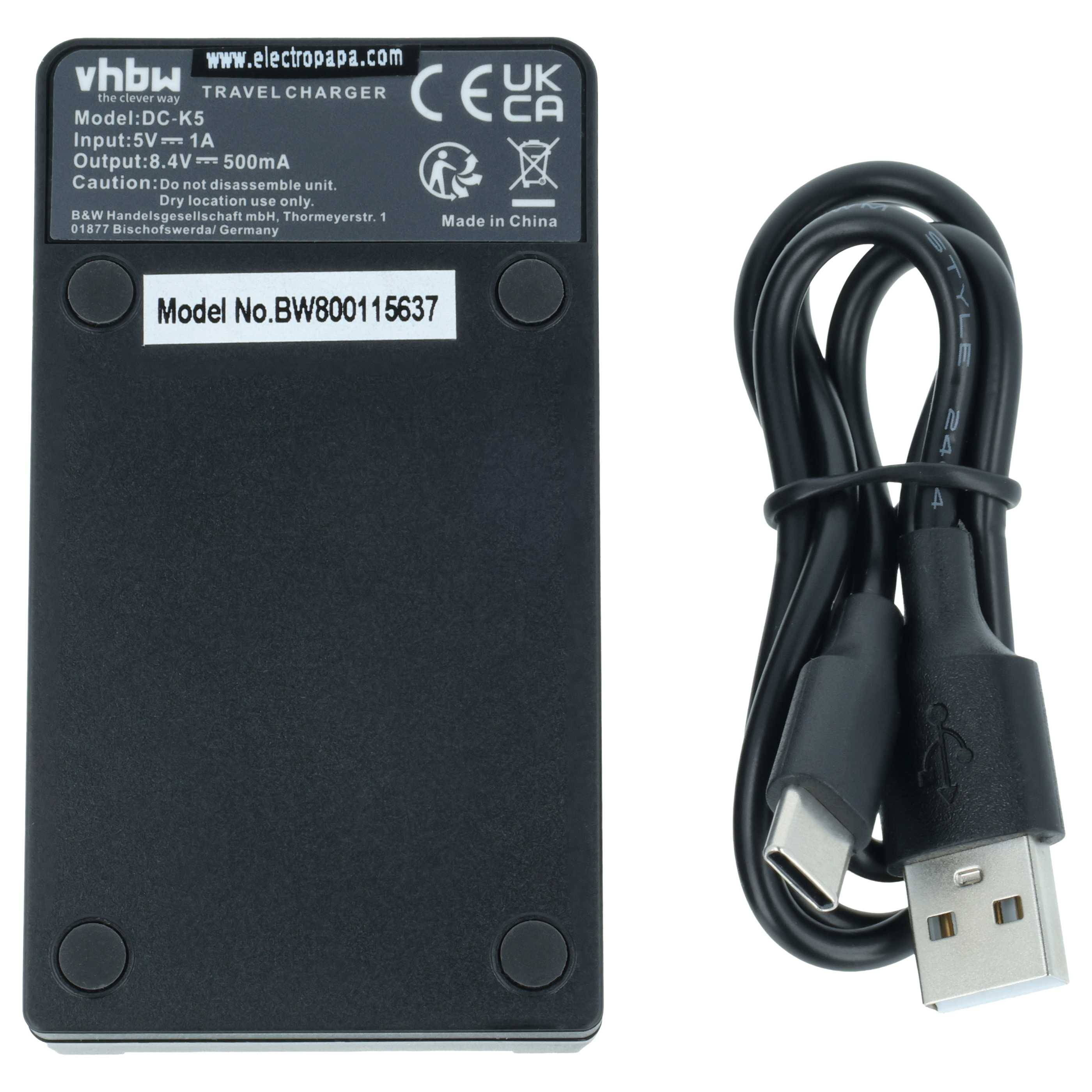 vhbw USB-C Ladegerät kompatibel mit Sony ZV-E10M2 Kamera | Ladeschale + USB-C Kabel Ladeanzeige-2
