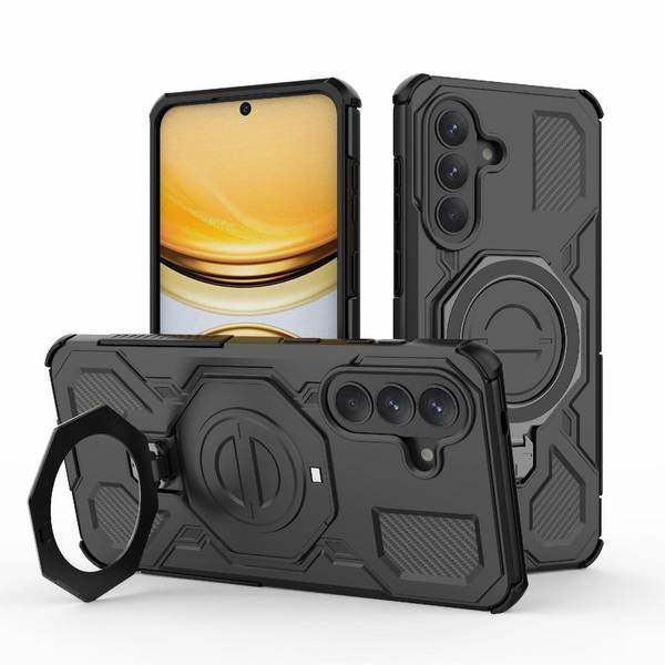 MagSafe Hülle für Samsung Galaxy A57 5G mit 360 Grad Dreh-Ring Schwarz