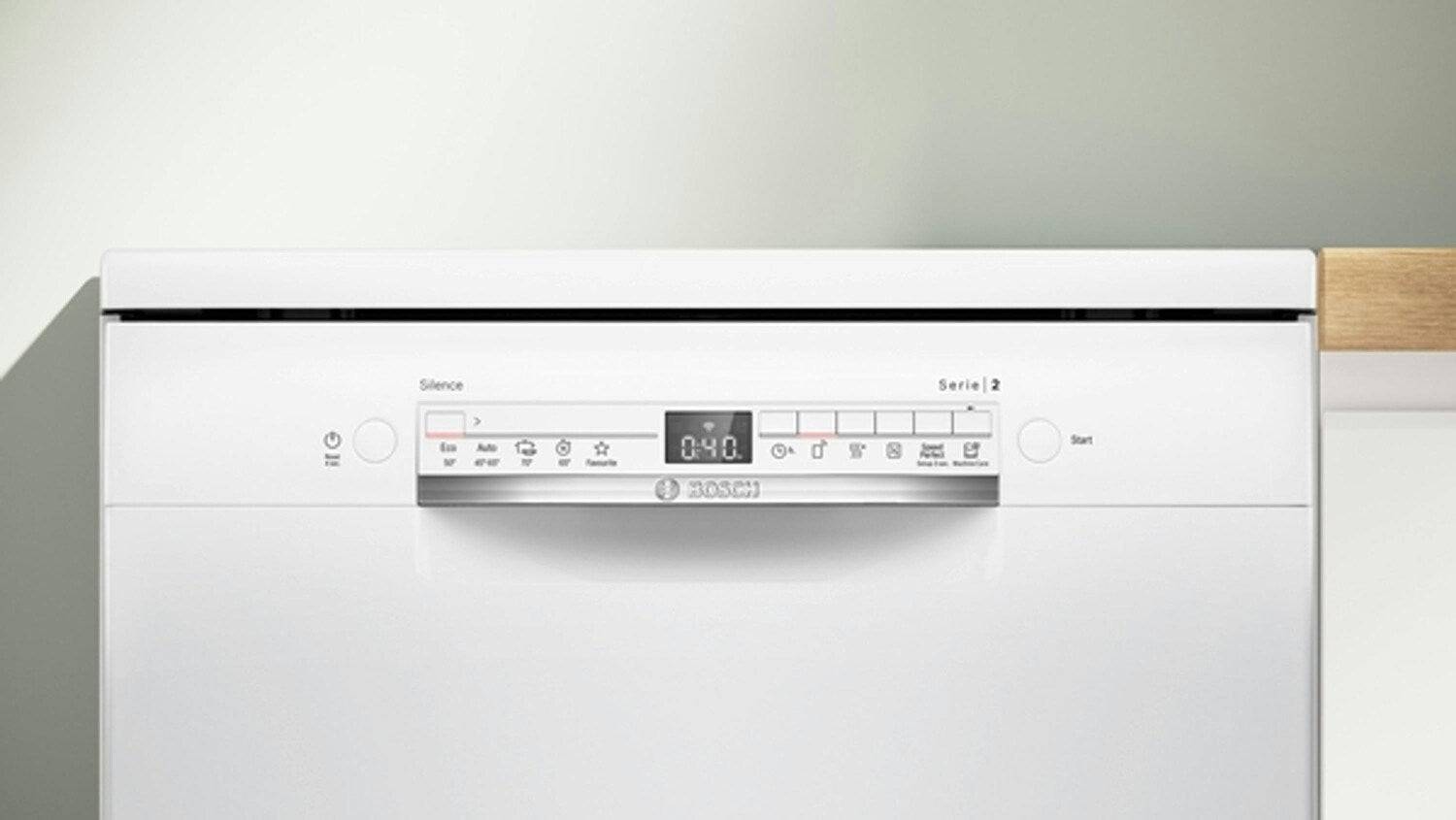 Bosch Serie 2 SMS2ITW09E, Freistehend, Standardgröße (60 cm), Weiß, Weiß, 13 Maßgedecke, C