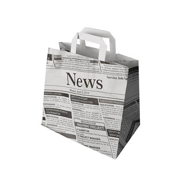 50 Tragetaschen, Papier 25 cm x 26 cm x 17 cm "Newsprint" mit Tragegriff