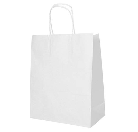 25 Tragetaschen, Papier 44 cm x 32 cm x 17 cm weiss mit gedrehtem Tragegriff-0