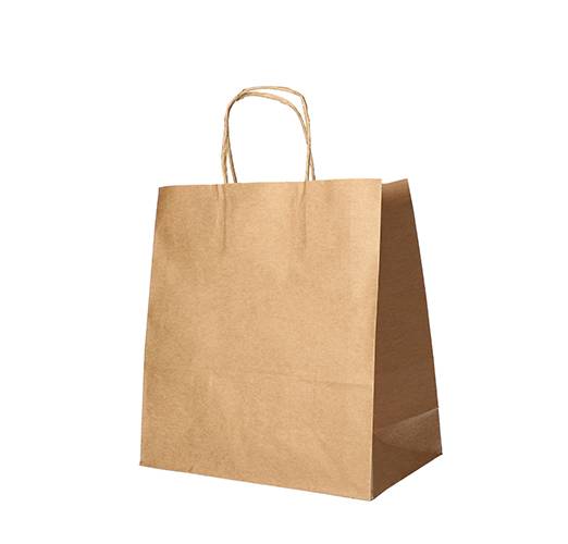 25 Tragetaschen, Papier 27 cm x 32 cm x 17 cm braun mit gedrehtem Tragegriff-0