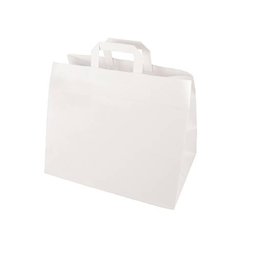 50 Tragetaschen, Papier 27 cm x 32 cm x 21,5 cm weiss mit Tragegriff-0