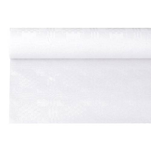 Papiertischtuch mit Damastprägung 6 m x 1,2 m weiss-0