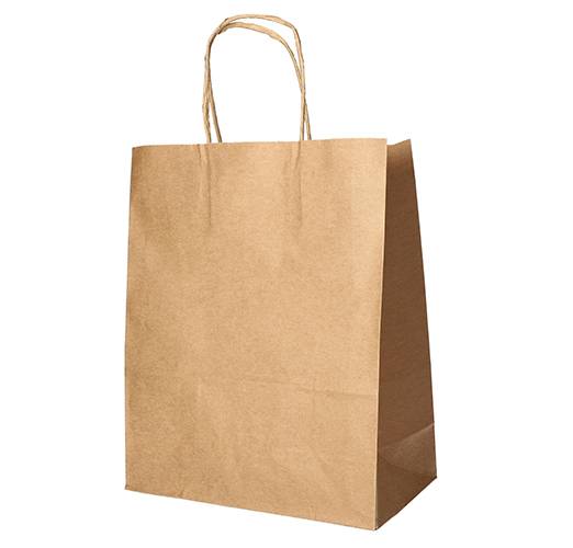 25 Tragetaschen, Papier 44 cm x 32 cm x 17 cm braun mit gedrehtem Tragegriff-0
