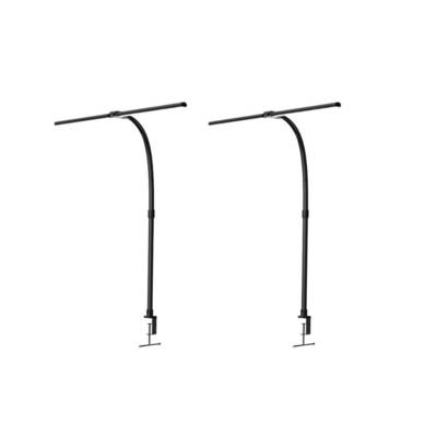LUXULA 2er- Set LED Schreibtischlampe Doppelkopf 24W 3000-6500K Warm- Kaltweiß Dimmbar Monitorlampe Schwarz Klemmsäule-0