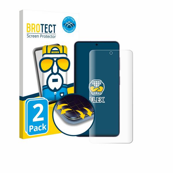 2x BROTECT Flex Fullscreen Schutzfolie für Samsung Galaxy S26 Full-Screen 3D Curved Transparent