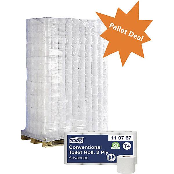 Toilettenpapier Haushaltsrolle Tissue 2-lagig Palette mit VE 1920 Stk weiß. Essity Professional Hygiene |-0