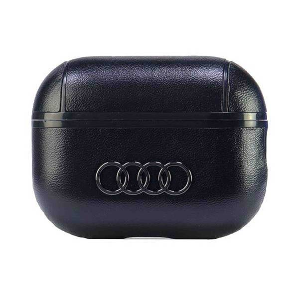 Audi Apple AirPods Pro 2 Leather Big Logo Schutzhülle Schwarz