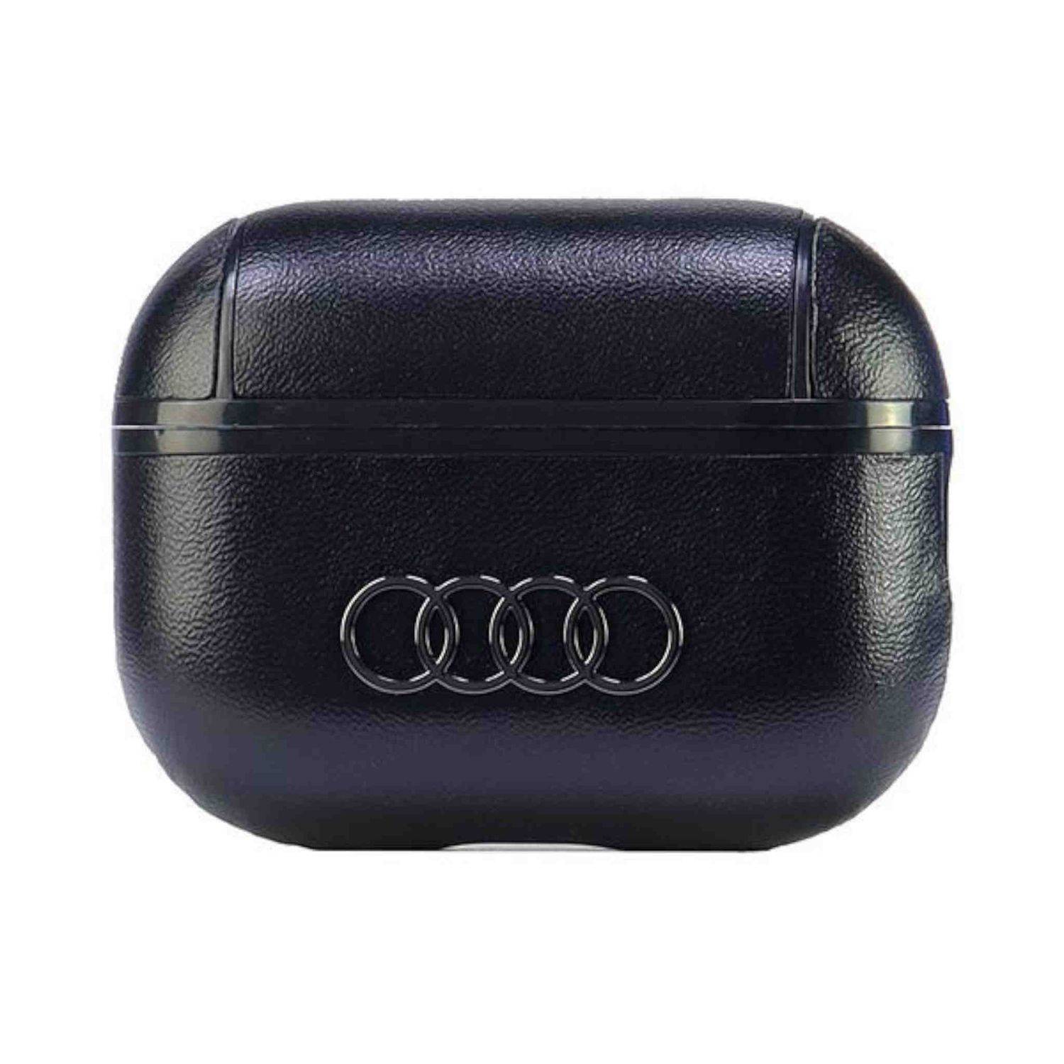Audi Apple AirPods Pro 2 Leather Big Logo Schutzhülle Schwarz-0