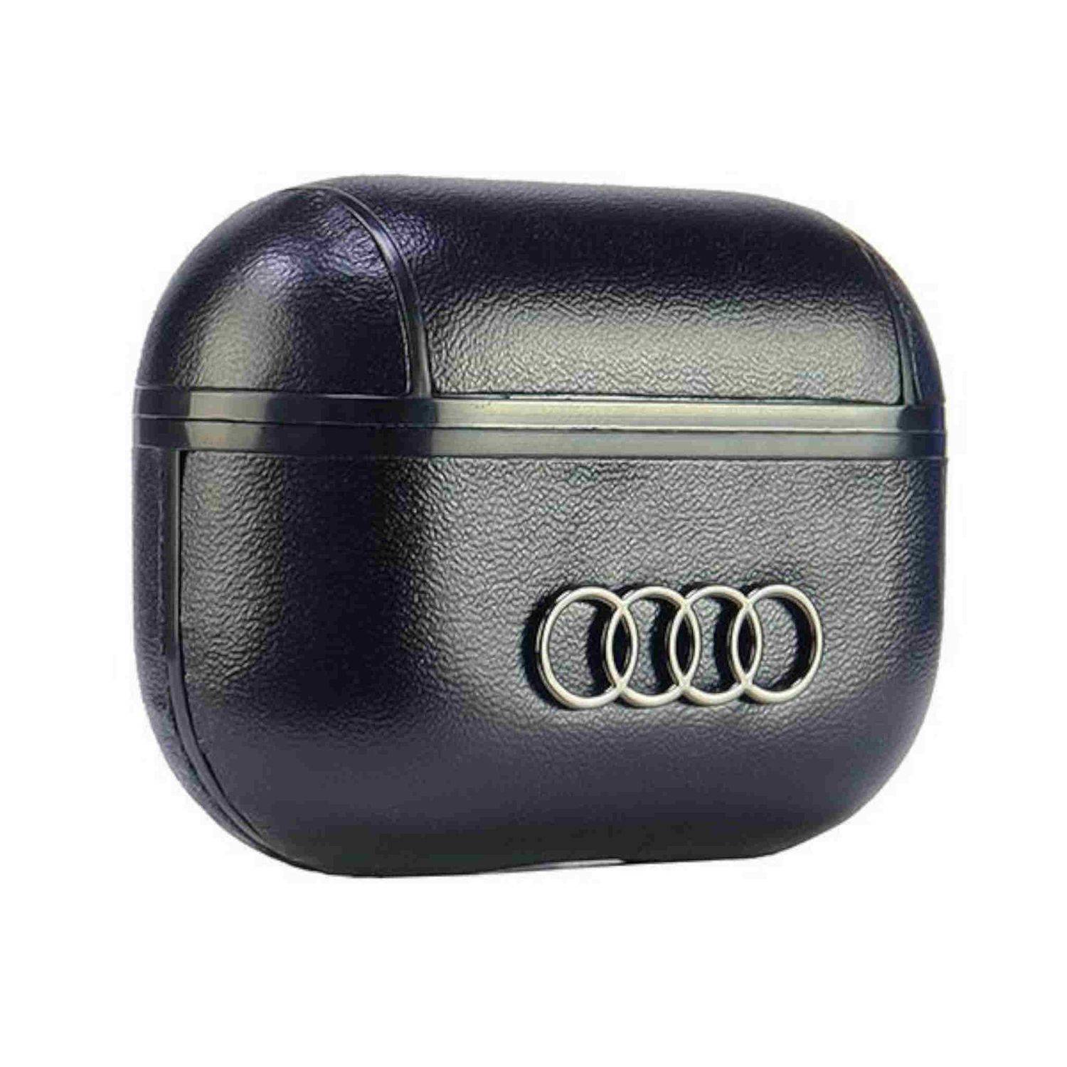 Audi Apple AirPods Pro 2 Leather Big Logo Schutzhülle Schwarz-3