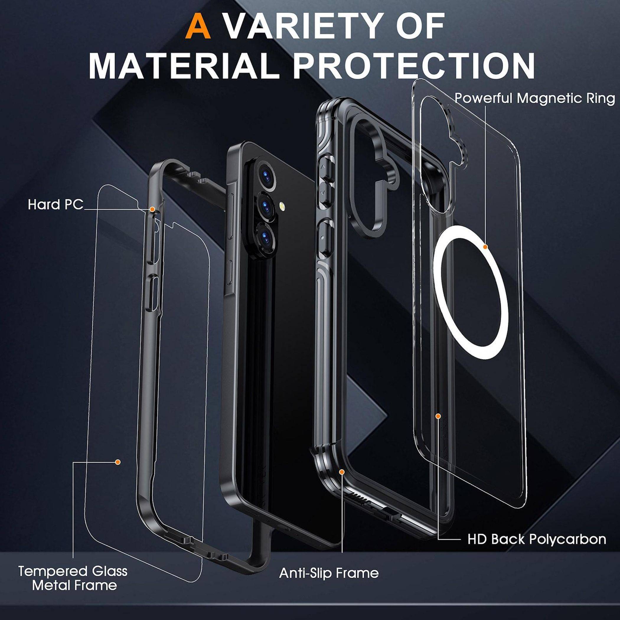 MagSafe Handyhülle für Samsung Galaxy A18 / A17 360 Full Cover Body Glas Bumper-2