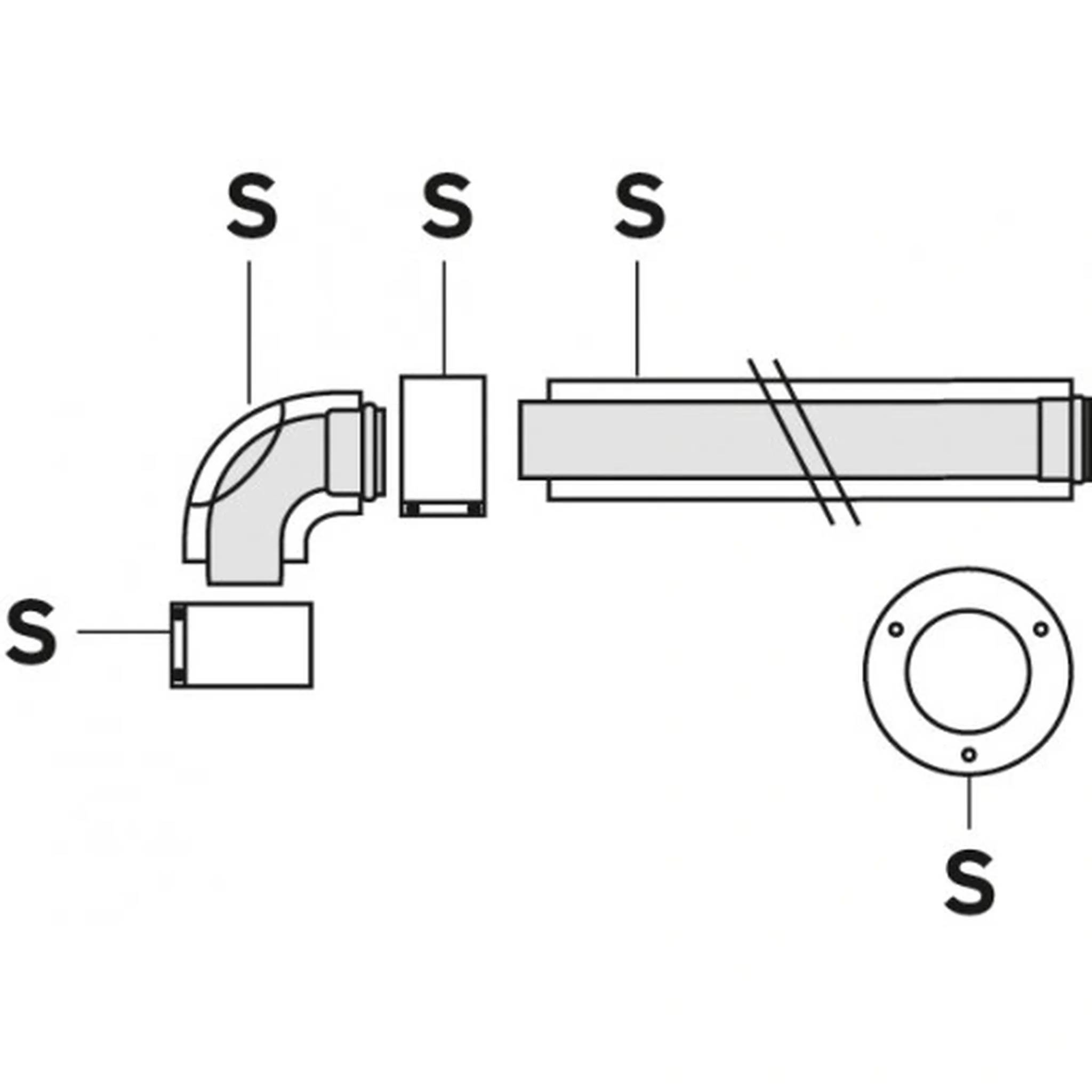 Vaillant Basisanschlussset, 80/125, an DN 100, flexibel, Nr. 303240, 1 Stk.-0