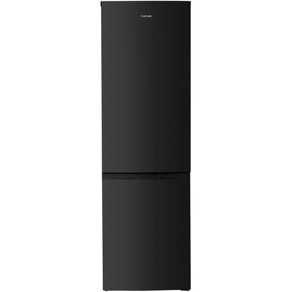 homeX Kühlschrank mit Gefrierfach No Frost, Kühl-Gefrier-Kombination freistehend, groß - 253 Liter, schwarz, CFSN2531C-B