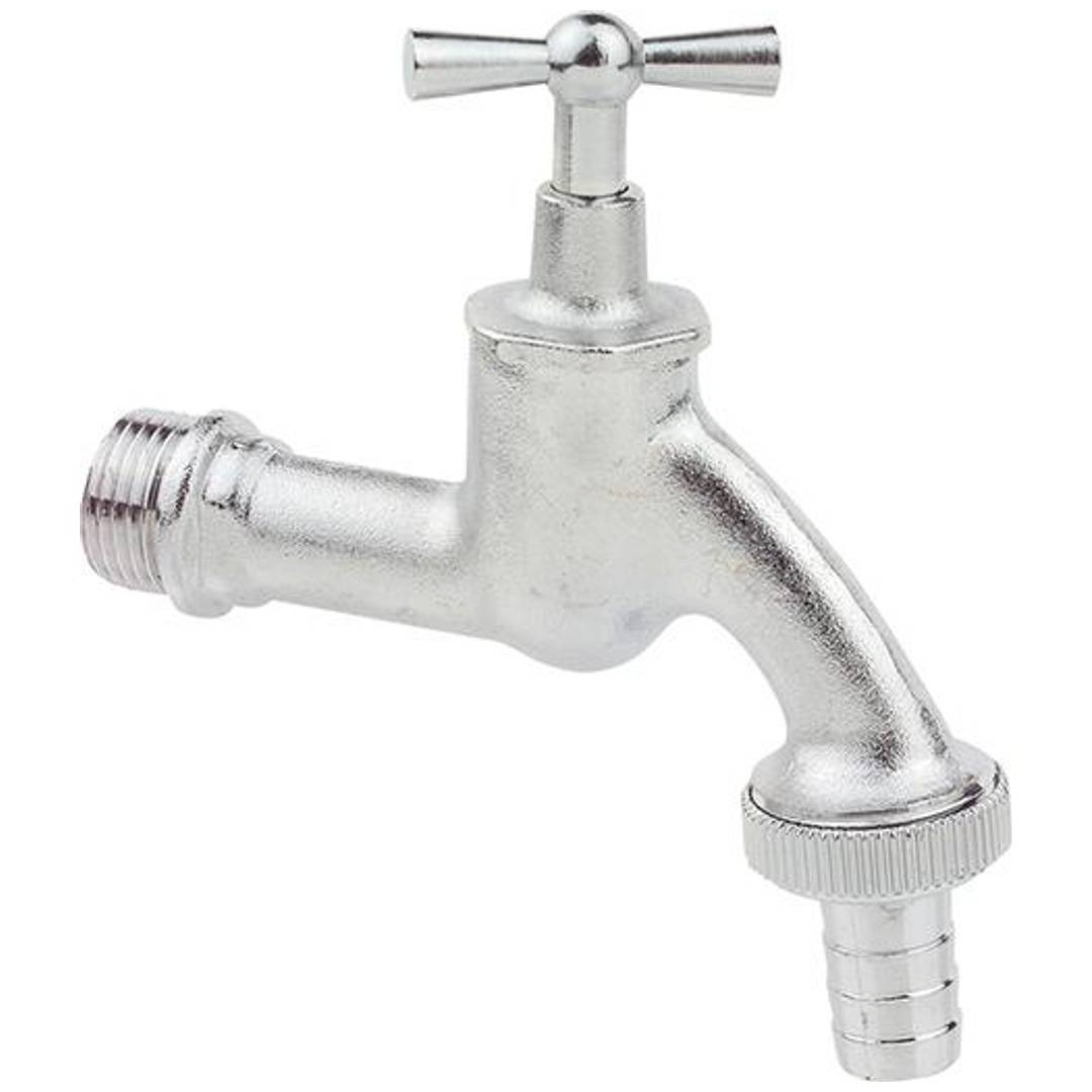 MS Auslaufventil Knebelgriff, Chrom, 3/4"AG x 1"AG x 3/4"T-0