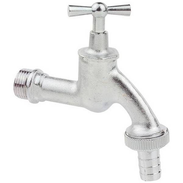 MS Auslaufventil Knebelgriff, Chrom, 3/4"AG x 1"AG x 3/4"T