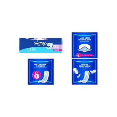 always Damenbinde MAXI Profresh Long, Größe 2, ohne Flügel