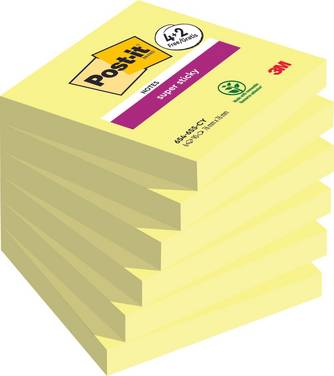 Post-it Haftnotizen super sticky notes, 76 x 76 mm, 4+2