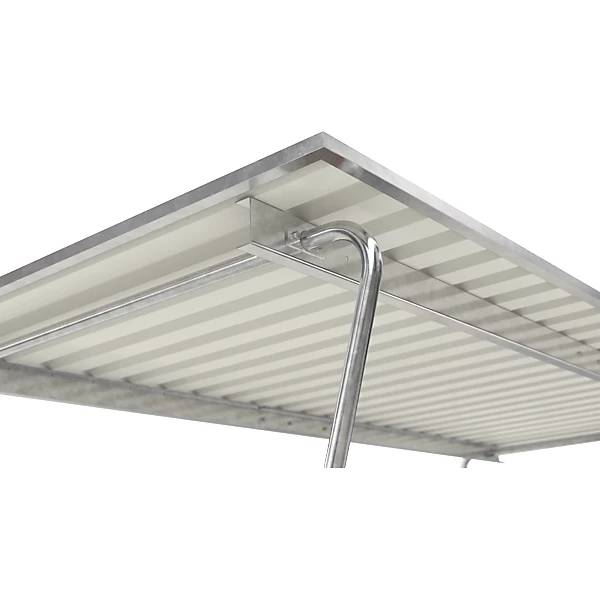 Überdachung Siegen mit Bügelparker Modell 2300 8 Einstellplätze Pultdach 3 Wandelemente offen HxB 2290 x 4300-4