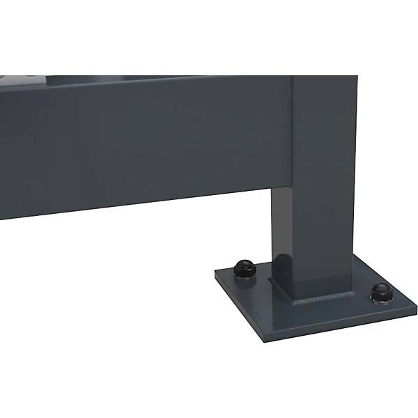 Überdachung Köln mit Sitzbank und Ascher offen fertig montiert B 2165 mm mit Sitzbank 7 Glaselemente.-3