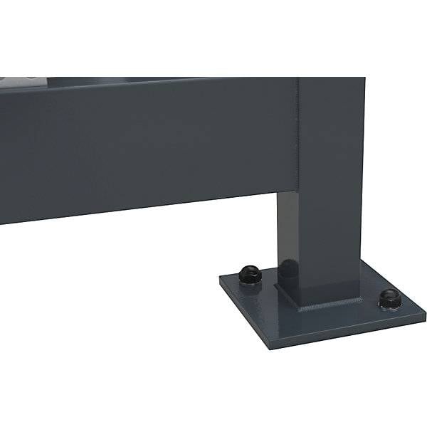 Überdachung Köln mit Sitzbank und Ascher offen fertig montiert B 3180 mm mit Sitzbank 9 Glaselemente.-3