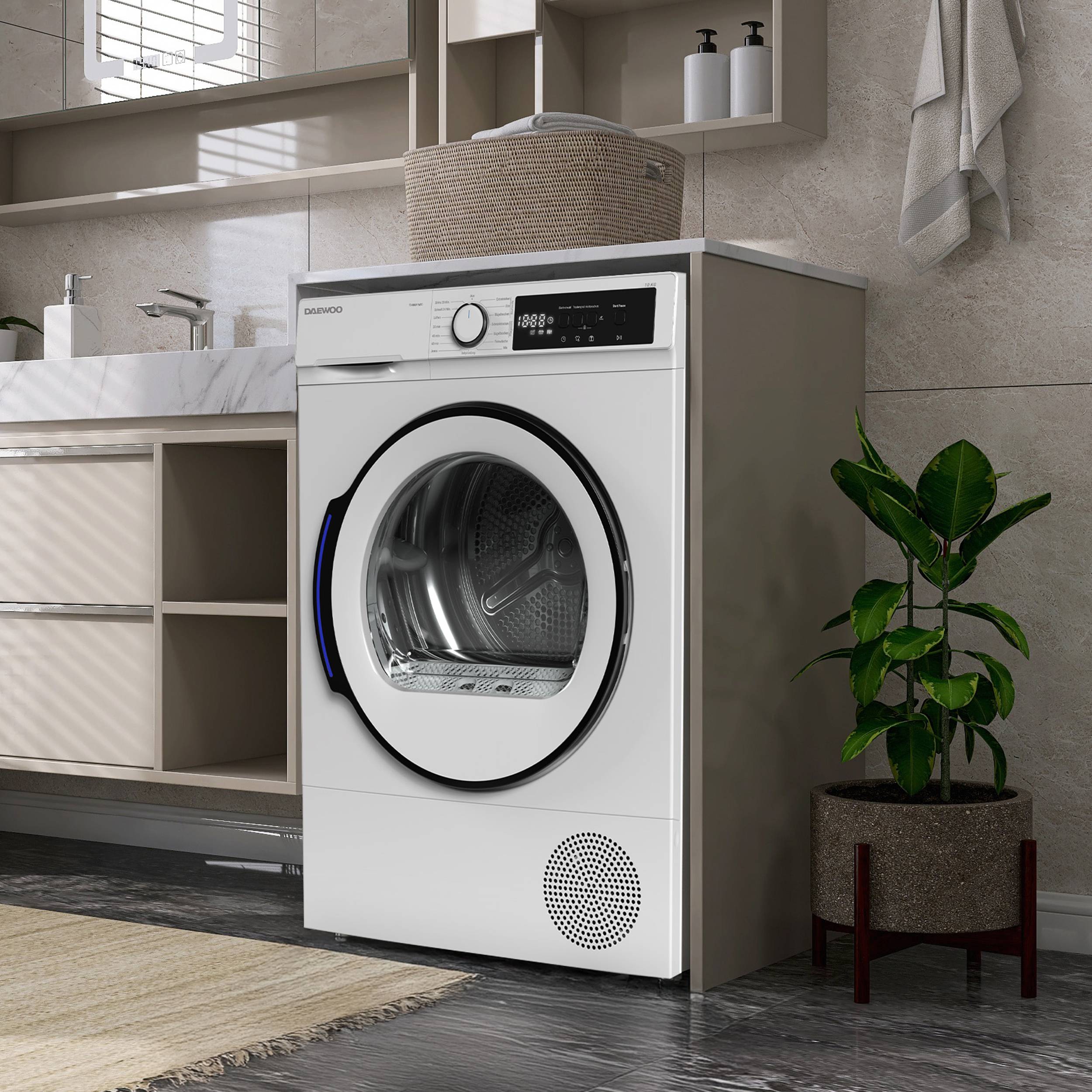 Daewoo TD-B8GP1WD0-DE Wäschetrockner Frontlader, D, 8 kg Wärmepumpentrockner, 15 Programme, Kurzprogramm, Knitterschutz-3