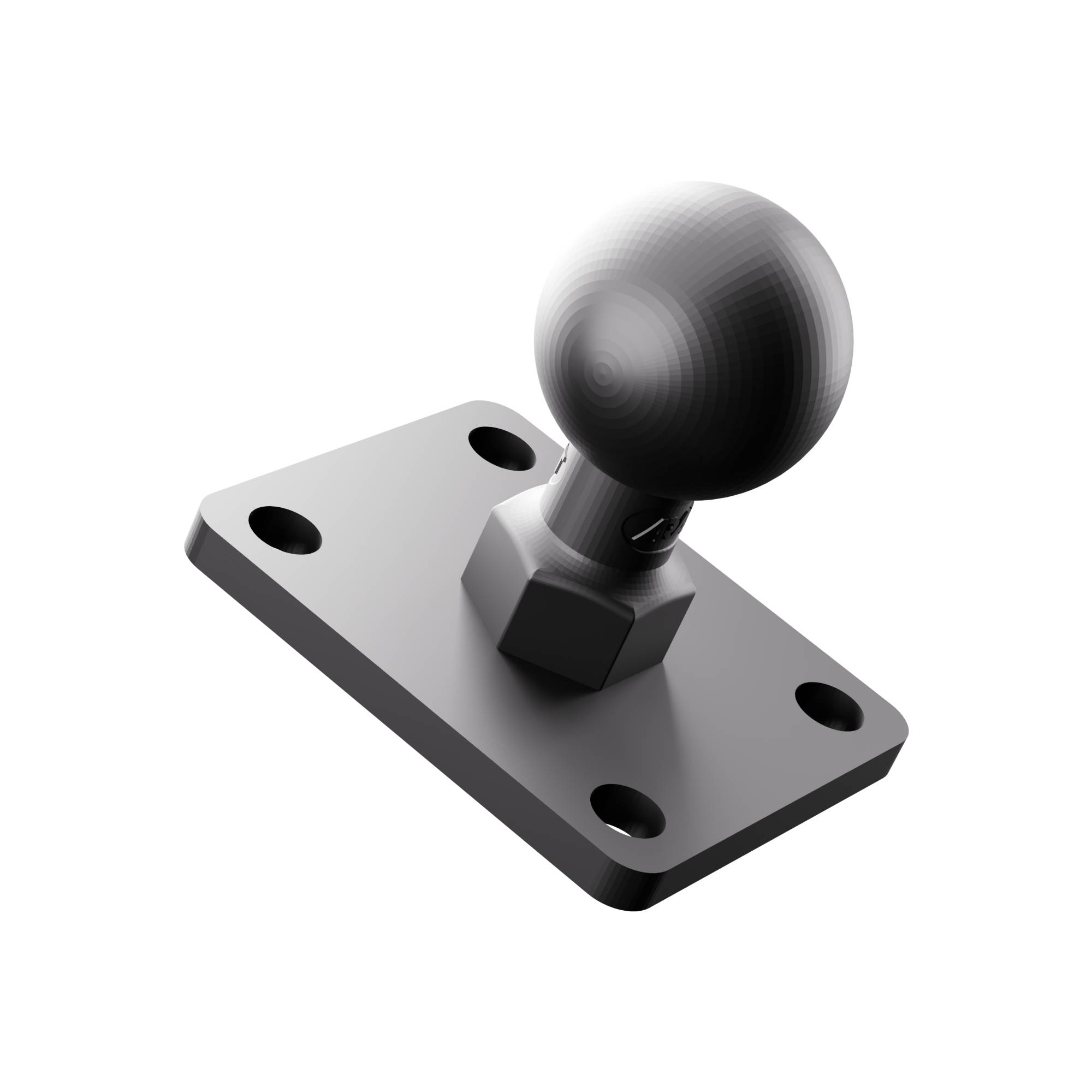 BIGmount Rechteckige Basisplatte B-Kugel (1,0") – AMPS Lochbild 30x38mm, Universalhalterung für Displays & Scanner-0