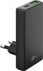 Goobay 75723 USB-C GaN Schnellladegerät 90° Flat (60 W), Power Delivery, Dual-Port 1x USB-C & 1x USB-A, Schwarz