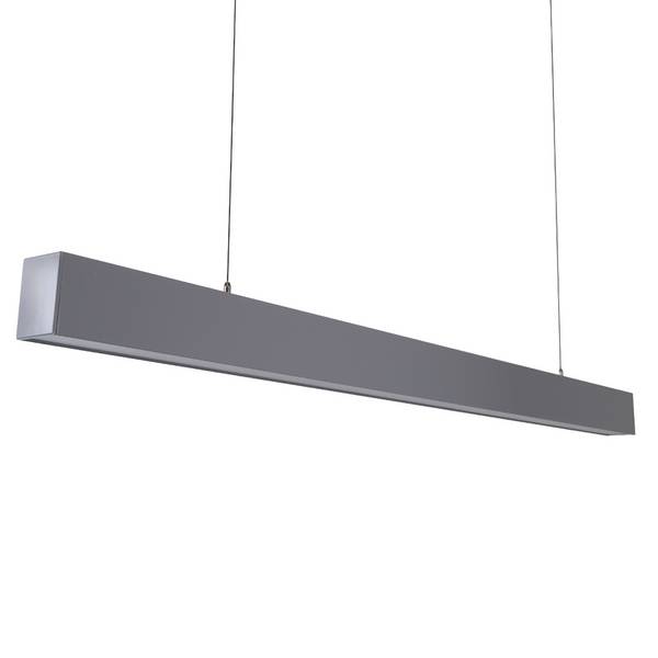 LUXULA LED Büro- Tresenleuchte 40W 3000- 6500K Warm- Kaltweiß 4000lm 120cm LIFUD Netzteil Erweiterbar Pendelleuchte Grau