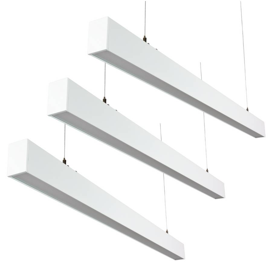 LUXULA 3er-Set LED Büro- Und Tresenleuchte 30W 3000-6500K Warm- Kaltweiß Hängeleuchte Weiß Up&Down Erweiterbar 120cm-0