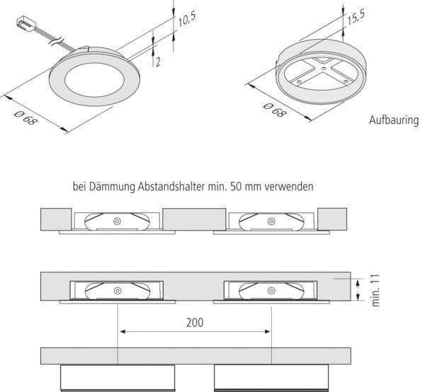 Hera 3er-Set LED-Einbauleuchte 61056938002-2