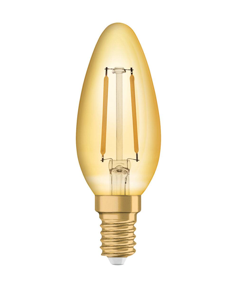 Ledvance Vintage 1906 LED E14 Kerze Gold 2.5W 220lm - 824 Extra Warmweiß | Ersatz für 25W-5