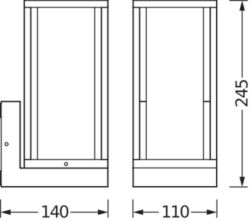 Symbolbild für LEDVANCE Endurac Classic Frame 4058075554399 Außenwandleuchte E27 0 W Dunkelgrau