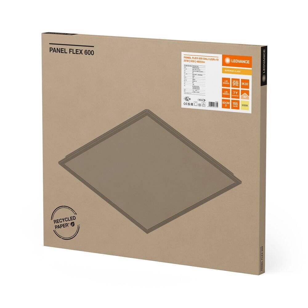 Preisbild für Ledvance LED-Panel M600 830, DALI PLFL.600D.S30W830U19 140 mA, 100000 h, 30 W, 155 lm/W, 4800 lm