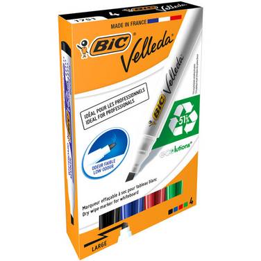Whiteboard Marker Velleda - 1701 ECOlutions ca. 3 7 - 5 5 mm 4er Etui.