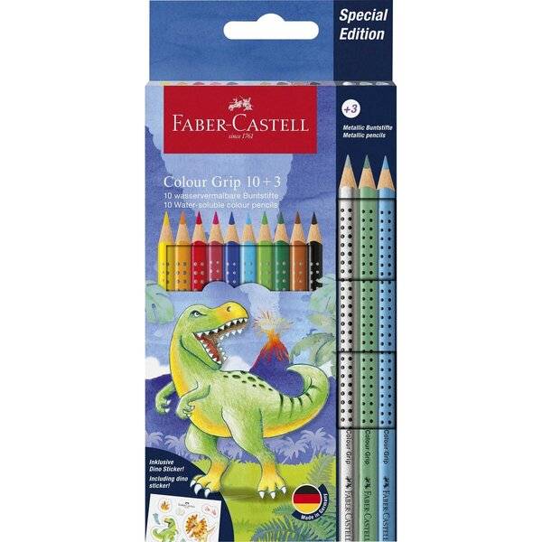 FABER-CASTELL - Buntstift Colour Grip Dino 10+3-0
